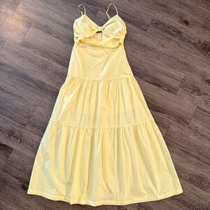 All About May Yellow Cutout Maxi Dress New